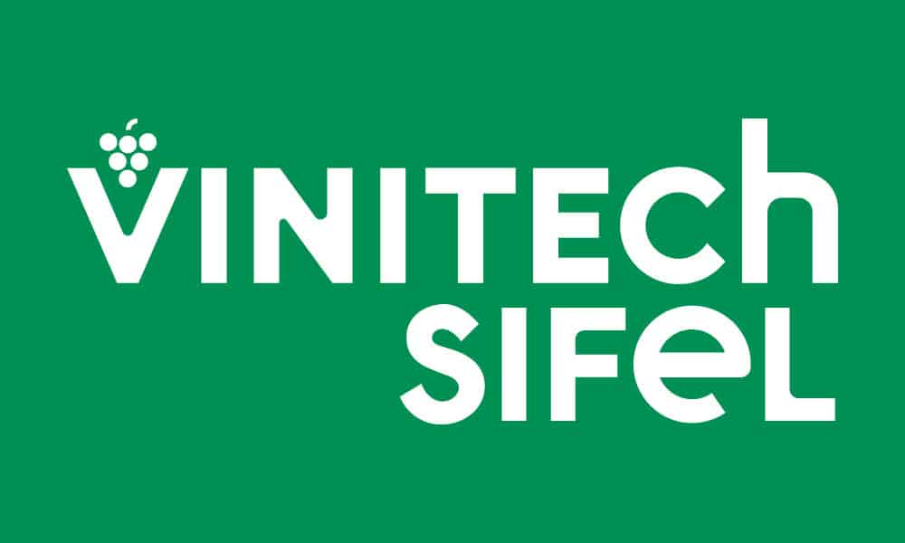 Logo Vinitech Sifel blanc sur fond vert
