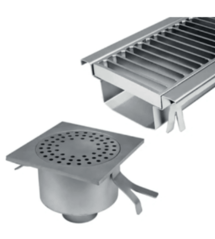 caniveaux et grille inox